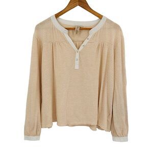 Yellow and White Striped Henley- Dolan